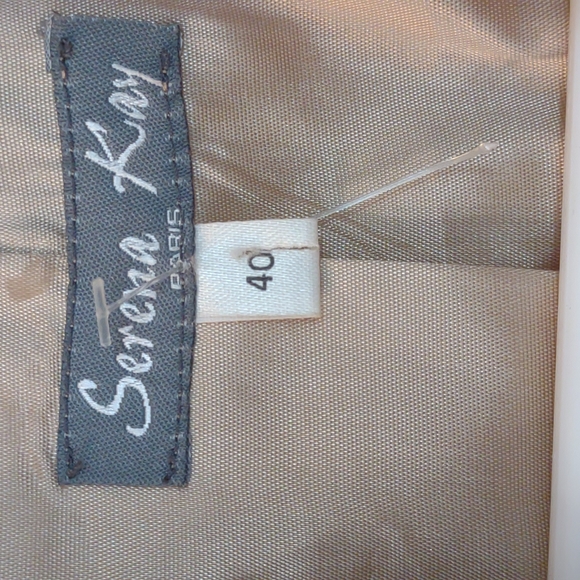 Vintage Serena Kay Paris cream & silver wrinkle style jacket/blazer EU 40/US 10! - Picture 2 of 6